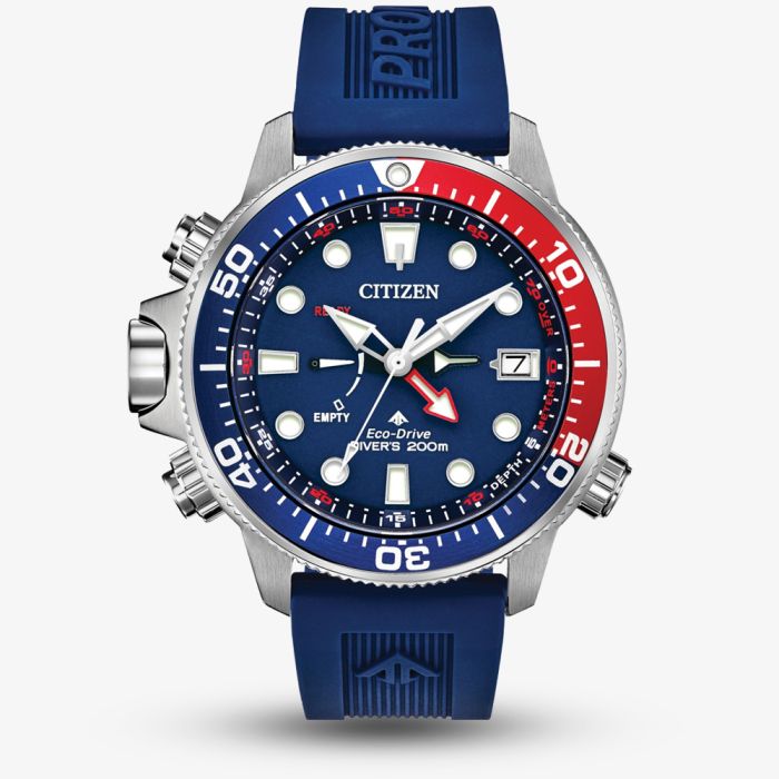 Citizen Mens Promaster Aqualand Diver Blue Rubber Strap Watch BN2038 01L