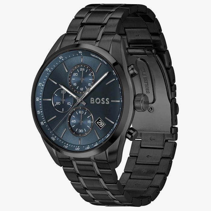 BOSS 1514314 Grand Prix Mens Chronograph Black Bracelet Watch