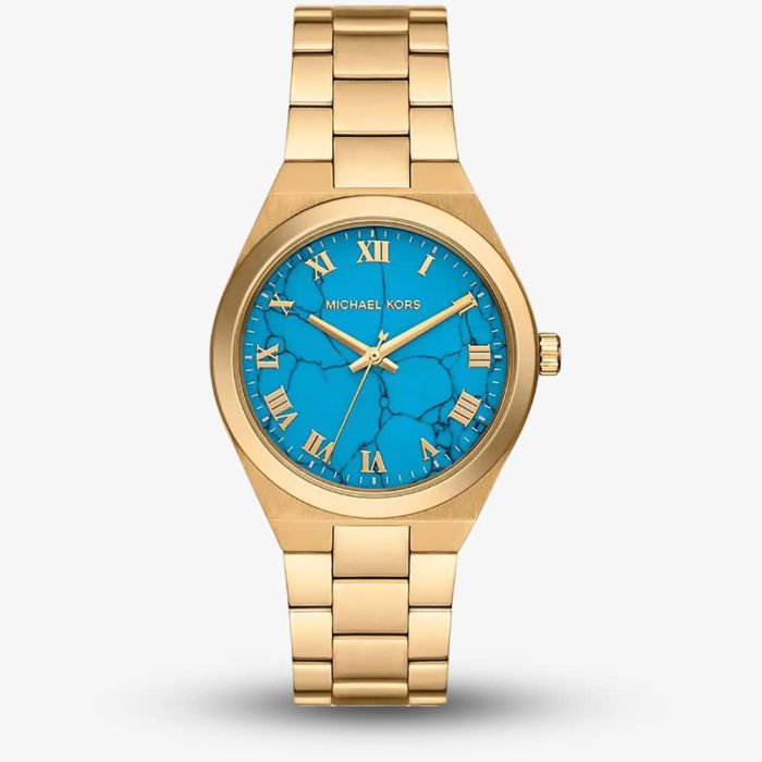 Michael kors blue strap watch hotsell