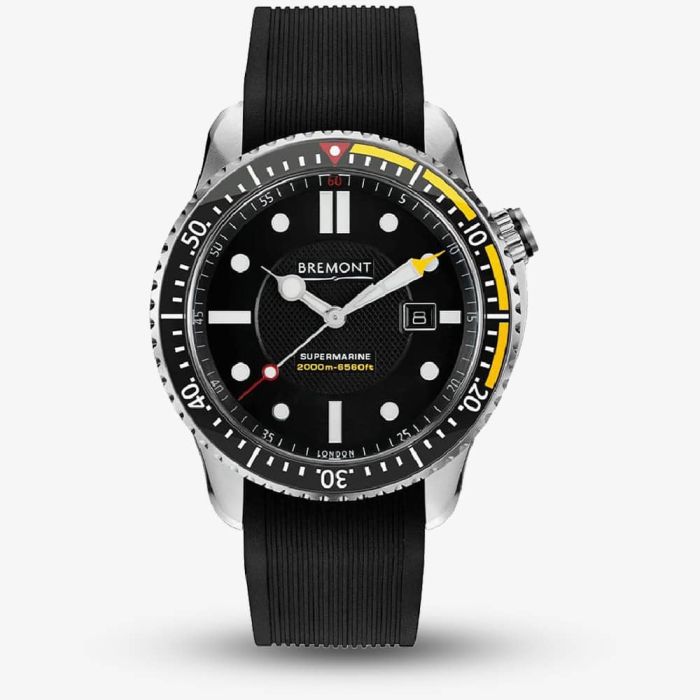 Bremont SUPERMARINE S2000 Yellow Professional Diving Rubber Strap Watch S2000 YLW