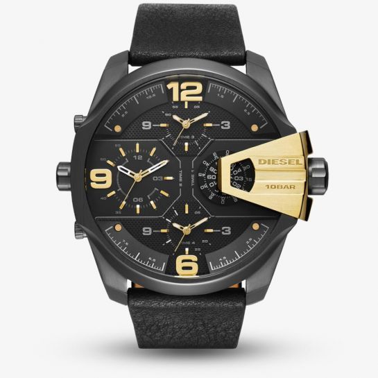 Diesel watch black leather strap outlet