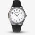 Sekonda Easy Reader Silver & Black Leather Watch 3621