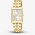 Lorus Ladies Rectangular White Dial Golden Bracelet Watch RG238YX9