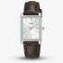 Lorus Ladies Classic White Rectangular Dial Leather Strap Watch RG289VX9
