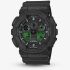 Casio Mens G-Shock Black & Electro Green Series Plastic Strap Watch GA-100BEG-1AER