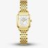 Lee Cooper Ladies White Mother of Pearl Rectangle Dial Golden Bracelet Watch LC08203.120