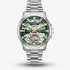 Lee Cooper Mens Green Skeleton Dial Automatic Bracelet Watch LC08311.370