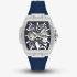 Lee Cooper Mens Blue Skeleton Dial Automatic Rubber Strap Watch LC07979.399