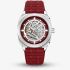 Lee Cooper Mens Red Skeleton Dial Automatic Rubber Strap Watch LC08074.388