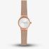 Skagen Ladies Freja Rose Gold Plated Sunray Crystal Set Dial Mesh Strap Watch SKW2665