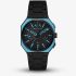 Armani Exchange Mens Bass Dual-Time Black & Blue Silicone Strap Watch AX1480