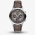 Emporio Armani Mens Archetipo Grey Chronograph Dial Leather Strap Watch AR11821