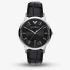 Emporio Armani Mens Archetipo Black Dial Leather Strap Watch AR11826