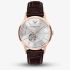 Emporio Armani Mens Archetipo Silver Dial Leather Strap Watch AR60098