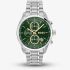 BOSS Mens Grand Prix 44 Silver Tone Green Dial Watch 1514266