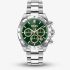 BOSS Mens Hero 2.0 Silver Tone Green Chronograph Watch 1514268