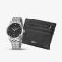 BOSS Mens Principle Black Dial Bracelet Watch & Iconic Black Card Holder Wallet Gift Set 1570204
