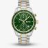 BOSS Mens Grand Prix Two Tone Chronograph Green Dial Bracelet Watch 1514345