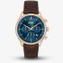 BOSS Mens Gregor Chronograph Blue Dial Leather Strap Watch 1514050