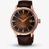  Seiko Mens Presage Cocktail Time 'Manhattan' Brown Dial Leather Strap Watch SRPB46J1