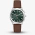 Guess Mens Palmer Green Dial Brown Leather Strap Watch GW1049G1