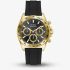 Guess Mens Arthur Gold & Black Silicone Strap Bracelet Watch GW1155G2