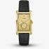 Guess Mens Hugh Gold & Black Leather Strap Bracelet Watch  GW1152G2