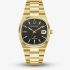 Bulova Ladies Super Seville Black Dial Gold Tone Bracelet Watch 97B246