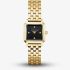 ROSEFIELD Ladies Boxelle Crystal Black Dial Golden Bracelet Watch BBGSG-B08