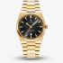 Jacques Du Manoir Mens Horizon Black Dial Gold Tone Stainless Steel Bracelet Watch JWG03504