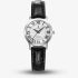 Jacques du Manoir Ladies Genesis Silver Dial Black Leather Strap Watch JWL04901