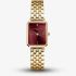 ROSEFIELD Ladies Octagon XS Burgundy Dial Golden Bracelet Watch OBGSG-O83