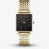 ROSEFIELD Ladies Boxy Black Dial Golden Bracelet Watch QBSG-Q017