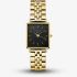 ROSEFIELD Ladies Boxy XS Black Dial Golden Bracelet Watch QMBG-Q025