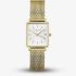 ROSEFIELD Ladies Boxy XS White Dial Golden Mesh Bracelet Watch QMWMG-Q039