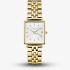 ROSEFIELD Ladies Boxy XS White Dial Golden Bracelet Watch QMWSG-Q021