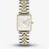 ROSEFIELD Ladies Boxy XS White Dial Two Tone Bracelet Watch QMWSSG-Q023