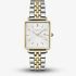 ROSEFIELD Ladies Boxy White Dial Two Tone Bracelet Watch QVSGD-Q013