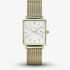 ROSEFIELD Ladies Boxy White Dial Golden Mesh Bracelet Watch QWSG-Q03