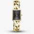 ROSEFIELD Ladies Studio Octagon XS Black Dial Golden Curb Chain Bracelet Watch SBGSG-O57
