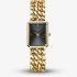 ROSEFIELD Ladies Studio Octagon Black Dial Double Curb Chain Golden Bracelet Watch SBGSG-O77