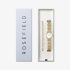 ROSEFIELD Ladies Small Edit White Dial Golden Bracelet Watch & Hammered Chainlink Bracelet Gift Set 26WGSG-X278