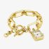 ROSEFIELD Ladies Studio Octagon White Dial Golden Chain Bracelet Watch SWGSG-O52