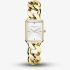 ROSEFIELD Ladies Studio Octagon XS White Dial Golden Curb Chain Bracelet Watch SWGSG-O55