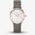 ROSEFIELD Ladies West Village White Mother of Pearl Grey Leather Strap Watch WEGR-W75