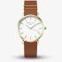 ROSEFIELD Ladies West Village White Dial Brown Leather Strap Watch WWCG-W86