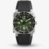 Bell & Ross Mens Limited Edition BR-03 GMT Green Dial Rubber Strap Watch BR0393-GN-ST/SRB