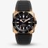 Bell & Ross Mens Limited Edition BR-03 Diver Bronze Case Rubber Strap Watch BR03A-D-BL-BR/SRB