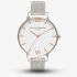 Olivia Burton White Dial Rose Gold And Silver Mesh Bracelet Watch 24000171