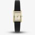 Olivia Burton Ladies Mini Grove Ivory Dial Black Leather Strap Watch 24000437
